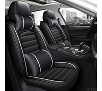 ZXYHBHD Front 2 fully wrapped leather car seat covers，Compatible with VW Volkswagen Amarok 2010-2018, black and white