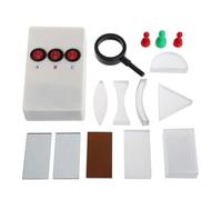 ZXYHLLGK Glass Optical Lens & Mirror Combination Set, Convex, Concave & Triangular Prism Kit with Beam Generator, Complete Physical Optics Experiment Equipment for Light Path