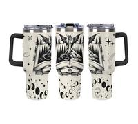 Zxyhomex Personalised Fourth Dragon Wing Book Tumbler-Fantacy Bookworm Cup- Gifts for Book Lovers, Bookish Items, 40 Oz Tumbler with Handle, Black&White