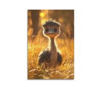 ZXYYHBG Cute Ostrich Chick Poster Poster Decorative Painting Canvas Wall Posters And Art Picture Print Modern Family Bedroom Decor Posters 24x36inch(60x90cm)