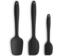 ZXZCTTC Silicone Spatula 3-Piece Set, Ergonomic Handle High Heat-Resistant Spatulas, Non-Stick Rubber Spatulas with Stainless Steel Core, Black