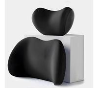 ZXZFDC Car Lumbar Support Pillow and Neck Pillow for Suzuki Baleno (2015-2022), Memory Foam Car Headrest Pillow, Erognomic Lumbar Support Cushion for Neck Back Pain Relief,A BLACK