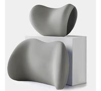 ZXZFDC Car Lumbar Support Pillow and Neck Pillow for Suzuki Ignis (2016-2021), Memory Foam Car Headrest Pillow, Erognomic Lumbar Support Cushion for Neck Back Pain Relief,A GRAY