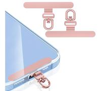 ZXZone Metal Phone Tether Tab, Anti-Scratch, Metal Phone Patch, Universal Cellphone Lanyard Pad for Full Phone Cases, 2 Pieces (XS-Rosegold)