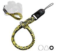 ZXZone Quick Release Camera Wrist Strap for DSLR Mirrorless Camera，Camera Hand Strap with Safer Connector (Camouflage Yellow)