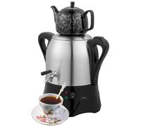 ZXZUCVE 2000W Electric Turkish Tea Maker, 3L Stainless Steel Teapot, 1L Ceramic Teapot, Electric Samovar, with Keep Warm Function, for Coffee, Scented Tea, Turkish Tea
