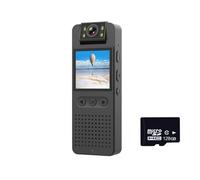 ZXZZAS Body Camera, 1080p Portable Camera With Wireless Hotspot Motion Camera, High-definition Infrared Night Vision Law Enforcement Recorder(Camera 128G card)