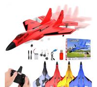 ZY 530 Pro RC Plane, 2025 New ZY 530 RC Plane, ZY 530 RC Airplane, 2.4GHz RC Remote Control Fighter Plane Model, ZY530pro Plane with LED Lights, Easy to Fly RC Glider for Kids & Beginners (Red)