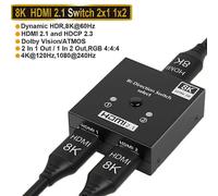 (ZY-8AB-1, One size) 2022 Switcher HDMI 2.1-compatible 4K 120Hz 4 in 1 out 2 in 1 out 8K 60Hz Switch Splitter adapter IR Remote For PS5 PS4 Projector