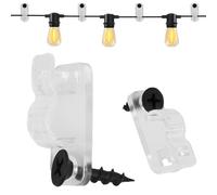 ZY-otu 60Pack Outdoor String Light Clips Screw-in Hooks, Weatherproof Cable Hangers for Patio, Fence & Wall - Easy Installation for Fairy Lights, Christmas & Holiday Decorations