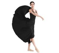 ZYACTU Women's Lyrical Dance Costume Halter Lyrical Dance Dress Split Skirt Ballet Contemporary Dancewear, B08-black, XS