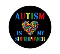 Zyadsinoudor Autism is My Superpower Stickers 50 Pcs Autism Flag Sticker Decal Autism Life Durable Round Labels Paster Gift Packing Decorative Labels Envelope Seals 4inch