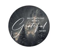 Zyadsinoudor Begin Each Day with A Grateful Heart Stickers 50 Pcs Spiritual Heart Warming Sticker Decal Durable Round Decal Stickers for Boys Girls Teachers Reward Craft Scrapbooking 3inch
