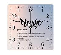 Zyadsinoudor PVC Wall Clock Nurse Definition Large Wall Clock Spiritual Quotes Words with Definition 12in Square Silent Non-Ticking Artistic PVC Clock for Home Kitchen Living Room Office Bathroom