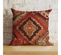 Zyadsinoudor Terracotta KilimTurkish Style Throw Pillow Case Chinese Style Square Cushion Cover 20x20in Decorative Pillow Home Cotton Linen Maximalist Throw Pillow Case For Sofa Couch Bed Car Indoor