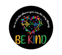 Zyadsinoudor Where You Can Be Any Thing Be Kind Stickers 50 Pcs Autism Flag Vinyl Decal Autism Awareness Waterproof Round Labels Stickers for Laptops Water Bottles Phone Case Car Cup 4inch