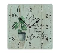 Zyadsinoudor Yes I Really Do Need All These Plants PVC Wall Clock Houseplant Square Frameless Clocks Landscaper 12in Silent Non-Ticking Funny PVC Wall Clock Decor for Living Room Bedroom And Office