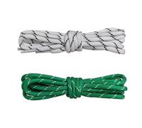 ZYAGH 2pairs Outdoor Sports Special Shoelaces Flower Point Shoe Laces Polyester Round Type Shoelace Cotton Boots Accessories(White Green 2pairs)