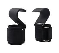 ZYAGH 2Pcs Non-Slip Weight Lifting Hooks Pair Of Straps Weightlifting Deadlift Chin Pull Up And Exercise Fitness Hook Training(Black (1Pair))