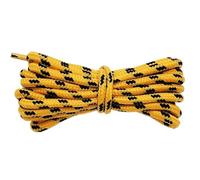 ZYAGH 4 Pair 5MM Round Shoelaces Solid Laces Polyester Matching Sports Shoes Tooling Boots Hiking(Yellow Black,120cm)