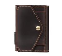 ZYAGH Credit Card Case Man Vintage Money Wallet Automatic Pop-up Credit Card Case Business Purse Cash Coin Pocket for Men Brown for Men Women