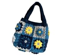 ZYAGH Crocheted Daisy Grandmother Checkered Hand-held Bag Make A Grandmother Checkered Crocheted Thread Storage Bag For Friend