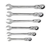 ZYAGH Flexible Ratchet Wrench 8-19mm Spanner Gear Ring Ratcheting Combination Flexi Kit Metric Flex Head Keys Car Tools(17mm)