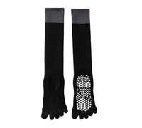 ZYAGH Long Yoga Socks 3 Pairs Women Compression Socks With Grip Non-slip Long Sports Toe Socks Calf Yoga Pilates Five Finger Socks For Yoga(3 pairs black)