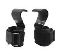 ZYAGH Weight Lifting Hook Grips With Wrist Wraps Hand-Bar Strap Gym Fitness Pull-Ups Power Gloves(2PCS-Black)