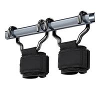 ZYAGH Weight Lifting Hook Grips With Wrist Wraps Hand-Bar Strap Gym Fitness Pull-Ups Power Gloves(Black)