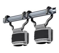 ZYAGH Weight Lifting Hook Grips With Wrist Wraps Hand-Bar Strap Gym Fitness Pull-Ups Power Gloves(Grey)