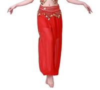 ZYAGH Womens Belly Dance Pants Lantern Shiny Sequins Pants Adult Belly Dance Chiffon Practice Trousers(Color18)