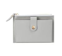 ZYAGH Women's Long Purse Cute PU Leather Mini Coin Purse Women Solid Color Credit Card Holder Bags Small Wallet Money Bag Purse Card Holder for Women Use(Grey)