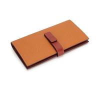 ZYAGH Women's Long Purse Long Women's Wallet Genuine Leather Contrast Color Drawn Head Layer Cowhide Handbag Clip Tide Card Holder Money Purse for Women Use(Yellow)