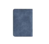ZYAGH Women's Long Purse Thin Sanded Leather Multi-Card Driver's License Card Holder Simple Casual Business Multi-Function Bifold Men's Short Wallet for Women Use(Blue)