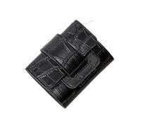 ZYAGH Women's Long Purse Women's Solid Color Mini Pattern PU Leather Wallet Simple and Lightweight Small Wallet Short Credit Card Holder for Women Use(QB362-Black)