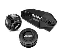 ZYAKOMO 3PCS Compatible with 2025 Ninja 650 Z650 Z 650 Versys 650 Vulcan s 650 Motorcycle Accessories CNC Rear Front Brake Fluid Reservoir Cover Cap Oil Filler Cap (Black)