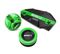 ZYAKOMO 3PCS Compatible with 2025 Ninja 650 Z650 Z 650 Versys 650 Vulcan s 650 Motorcycle Accessories CNC Rear Front Brake Fluid Reservoir Cover Cap Oil Filler Cap (Green)
