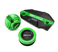 ZYAKOMO 3PCS Compatible with Z900 Z 900 ABS 2017-2021 2022 2023 2024 2025 Z900 Motorcycle Accessories CNC Rear Front Brake Fluid Reservoir Cover Cap Oil Filler Cap Plug (Green)