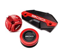 ZYAKOMO 3PCS Compatible with Z900 Z 900 ABS 2017-2021 2022 2023 2024 2025 Z900 Motorcycle Accessories CNC Rear Front Brake Fluid Reservoir Cover Cap Oil Filler Cap Plug (Red)