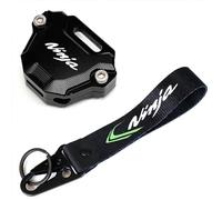ZYAKOMO CNC Motorcycle Key Cover Key Chain Fit for Kawasaki Ninja 650 Ninja400 Ninja 1000SX ZX-10R ZX6R ZX4RR, Black, Black