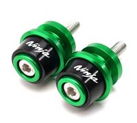ZYAKOMO Compatible with Ninja 500 2025 Ninja 650 Ninja 400 NINJA 1000 SX 2017-2022 2023 2024 2025 ZX4RR ZX4R ZX6R ZX10R ZH2 CNC Motorcycle Swingarm Spools Sliders Rear Stand Screws (Green)