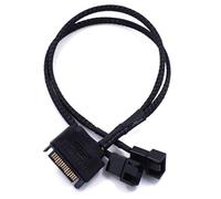 ZYAMY 2pcs Computer Cooling Fan Hub SATA to 2 x 3 Pin / 4 Pin PMW 12V PC Case Fan Power Adapter Cable, 3-Pin or 4-Pin (PWM Connector) to 15 Pin SATA Computer Cooler Cooling Fan Splitter Y Power Cable