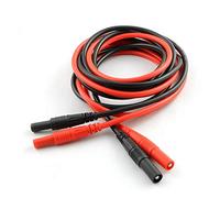ZYAMY 2pcs Meter Test Lead Extension Male to Female Connector 4mm Banana Plug to Jack Heavy Duty Silicone Wires Multimeter Leads Probes Adapter (1pcs Red + 1pcs Black)