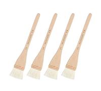 ZYAMY 4pcs Creative Mark Hake Paintbrush Set 2 Inch Professional Soft White Goat Hair Stitch-Tied Brushes for Wash, Background Work, Watercolor and Ceramic Pottery