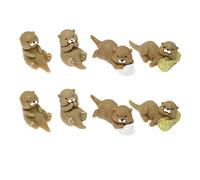 ZYAMY 8pcs Miniature Otter Statue Small Animal Shape Decoration DIY Micro Landscape Otter Fairy Garden Supplies