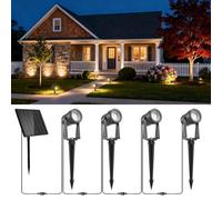 Zyan Solar Spot Lights Outdoor Waterproof IP65, Bright Solar Powered Garden Yard Spotlights for Outside Landscape, Plant, Tree, Pathway, Auto On/Off Wall Lights for Walkway, Lawn, Pool Areas-4 Pack