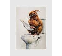 ZYANART Animals Bathroom Funny Wall Art Decoration Posters Prints Size: 11.5x16.5 inch, 30x42 cm UNFRAMED #25 (Kiwi Bird Sits on the Toilet 3)