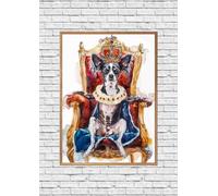 ZYANART Chinese Crested Dog Watercolor Funny Wall Art Decoration Posters Prints Size: 11.5x16.5 inch, 30x42 cm UNFRAMED (Chinese Crested Dog England king 1)