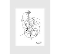 ZYANART Drawing by Pablo Picasso Wall Art Decoration Black & White Posters Prints UNFRAMED #61 (Cello Musical instrument 3)